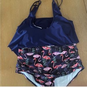 Women's Bathing Suit - Size 2x - Flamingos